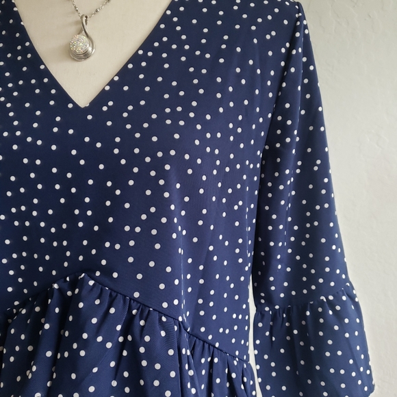 Blue Polka-dot Dress - Picture 4 of 4